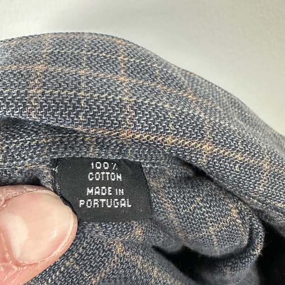 Hickey-Freeman Sport Large Gray Plaid Long Sleeve Button Up‎ Shirt - Picture 4 of 6